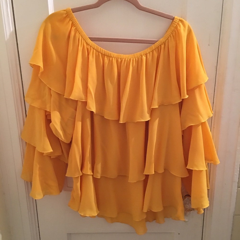 Show Me Your MUMU cha cha top in marigold XL